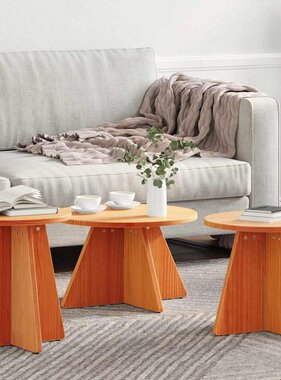 VidaXL Salontafel 3 pcs Wasbruin