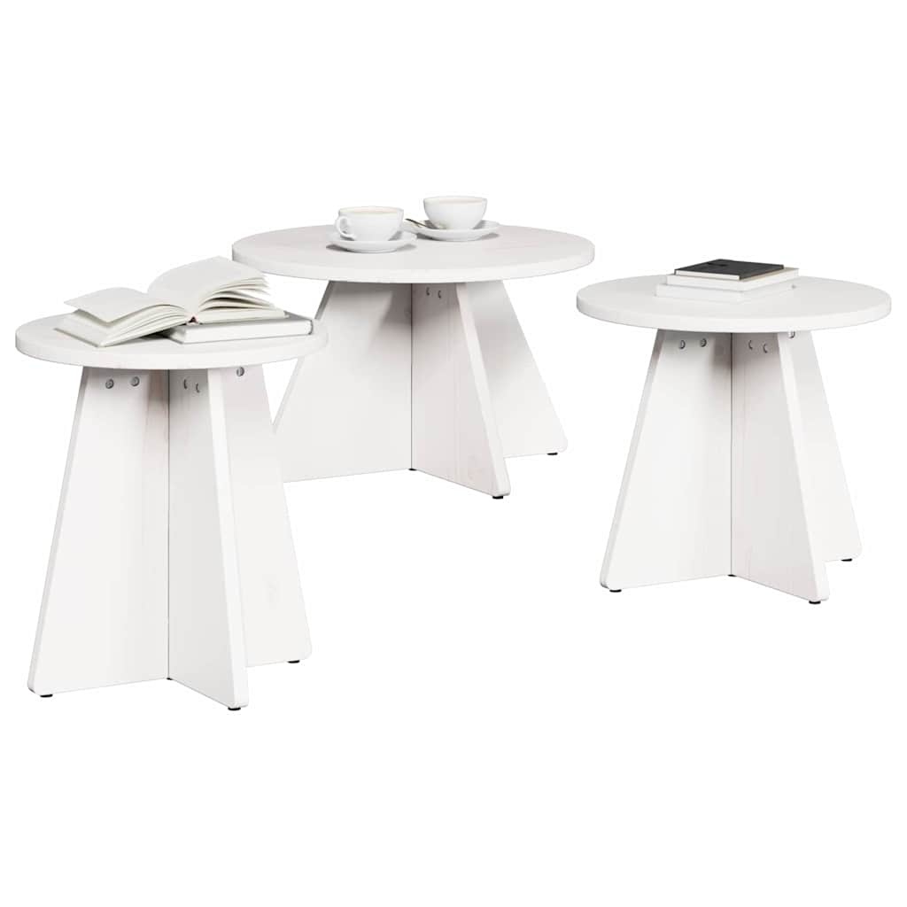 VidaXL Salontafel 3 pcs Wit