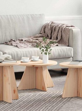 VidaXL Salontafel 3 pcs Naturel