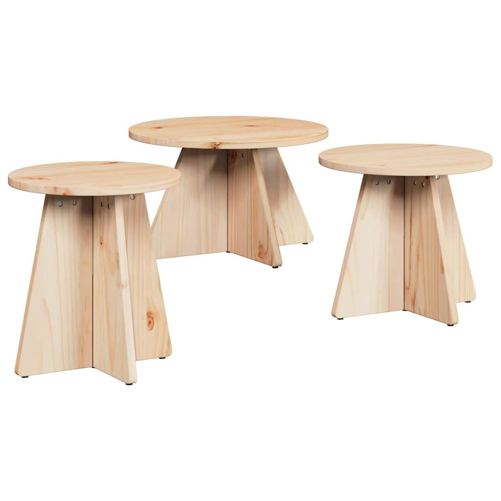 VidaXL Salontafel 3 pcs Naturel