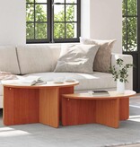 VidaXL Salontafel 2 pcs Wasbruin Massief grenenhout