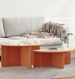 VidaXL Salontafel 2 pcs Wasbruin Massief grenenhout