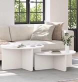 VidaXL Salontafel 2 pcs Wit Massief grenenhout