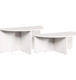 VidaXL Salontafel 2 pcs Wit Massief grenenhout
