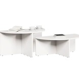 VidaXL Salontafel 2 pcs Wit Massief grenenhout