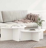 VidaXL Salontafel 2 pcs Wit Massief grenenhout