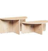 VidaXL Salontafel 2 pcs Naturel Massief grenenhout
