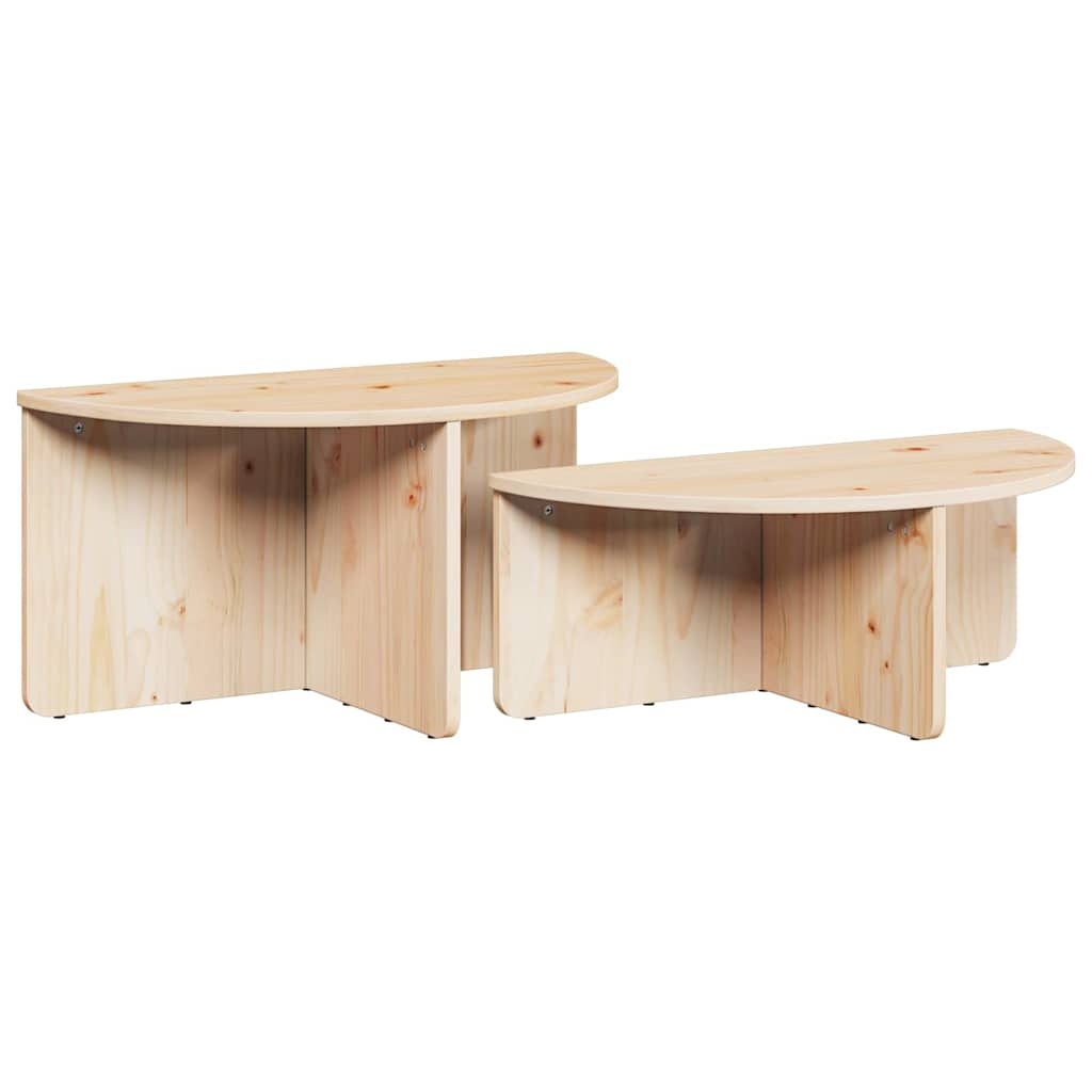 VidaXL Salontafel 2 pcs Naturel Massief grenenhout
