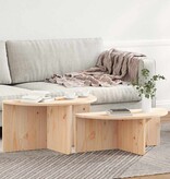 VidaXL Salontafel 2 pcs Naturel Massief grenenhout