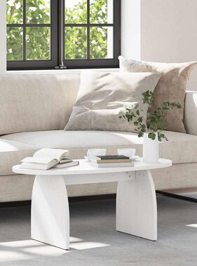 VidaXL Salontafel Wit 80 x 40 x 35 cm Massief grenenhout