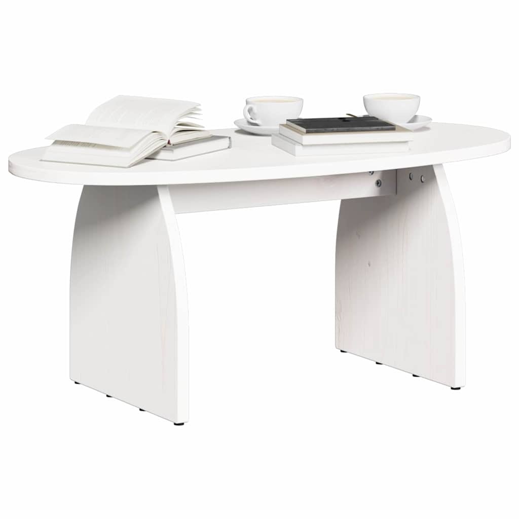 VidaXL Salontafel Wit 80 x 40 x 35 cm Massief grenenhout