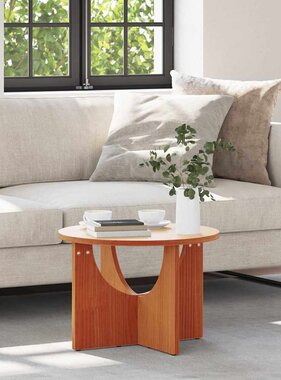 VidaXL Salontafel Wasbruin 50 x 50 x 35 cm Massief grenenhout