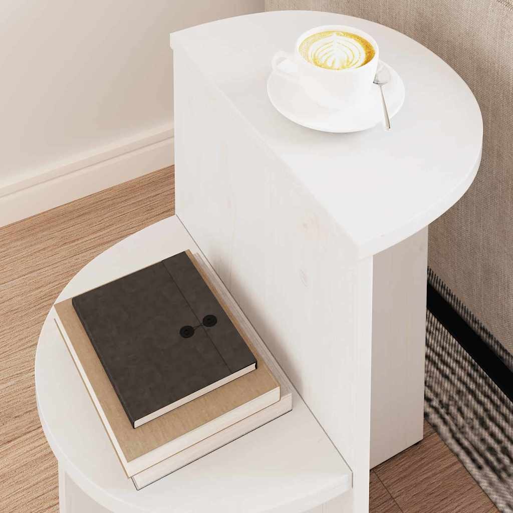 VidaXL Salontafel Wit 50 x 40 x 50 cm Massief grenenhout