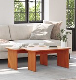 VidaXL Salontafel 2 pcs Wasbruin Massief grenenhout