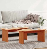 VidaXL Salontafel 2 pcs Wasbruin Massief grenenhout