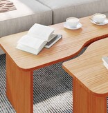 VidaXL Salontafel 2 pcs Wasbruin Massief grenenhout