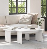 VidaXL Salontafel 2 pcs Wit Massief grenenhout