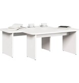 VidaXL Salontafel 2 pcs Wit Massief grenenhout