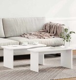 VidaXL Salontafel 2 pcs Wit Massief grenenhout