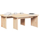 VidaXL Salontafel 2 pcs Naturel Massief grenenhout