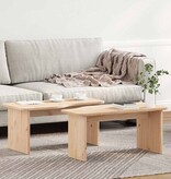 VidaXL Salontafel 2 pcs Naturel Massief grenenhout