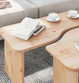 VidaXL Salontafel 2 pcs Naturel Massief grenenhout