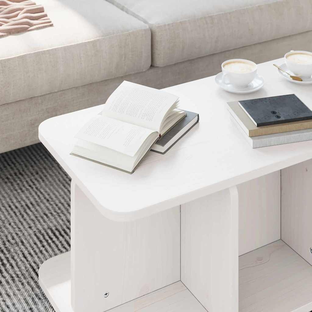 VidaXL Salontafel Wit 80 x 39,5 x 33,5 cm Massief grenenhout