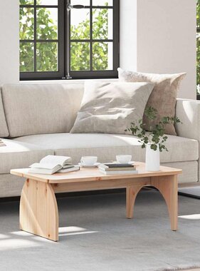 VidaXL Salontafel Naturel 80 x 50 x 31 cm Massief grenenhout