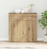 VidaXL Dressoir met lade Artisan Eiken 78 x 38 x 80 cm Bewerkt hout