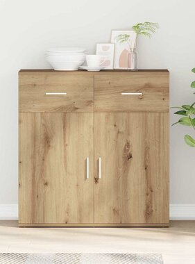 VidaXL Dressoir met lade Artisan Eiken 78 x 38 x 80 cm Bewerkt hout