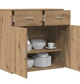 VidaXL Dressoir met lade Artisan Eiken 78 x 38 x 80 cm Bewerkt hout