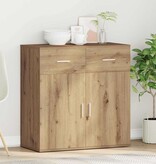 VidaXL Dressoir met lade Artisan Eiken 78 x 38 x 80 cm Bewerkt hout