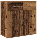 VidaXL Dressoir met lade Oudhout 78 x 38 x 80 cm Bewerkt hout