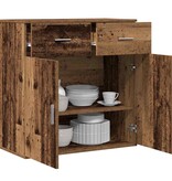 VidaXL Dressoir met lade Oudhout 78 x 38 x 80 cm Bewerkt hout