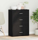 VidaXL Dressoir met lade Zwart Eiken 60 x 31 x 84 cm Bewerkt hout