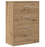 VidaXL Dressoir met lade Artisan Eiken 60 x 31 x 84 cm Bewerkt hout