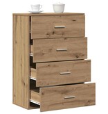 VidaXL Dressoir met lade Artisan Eiken 60 x 31 x 84 cm Bewerkt hout