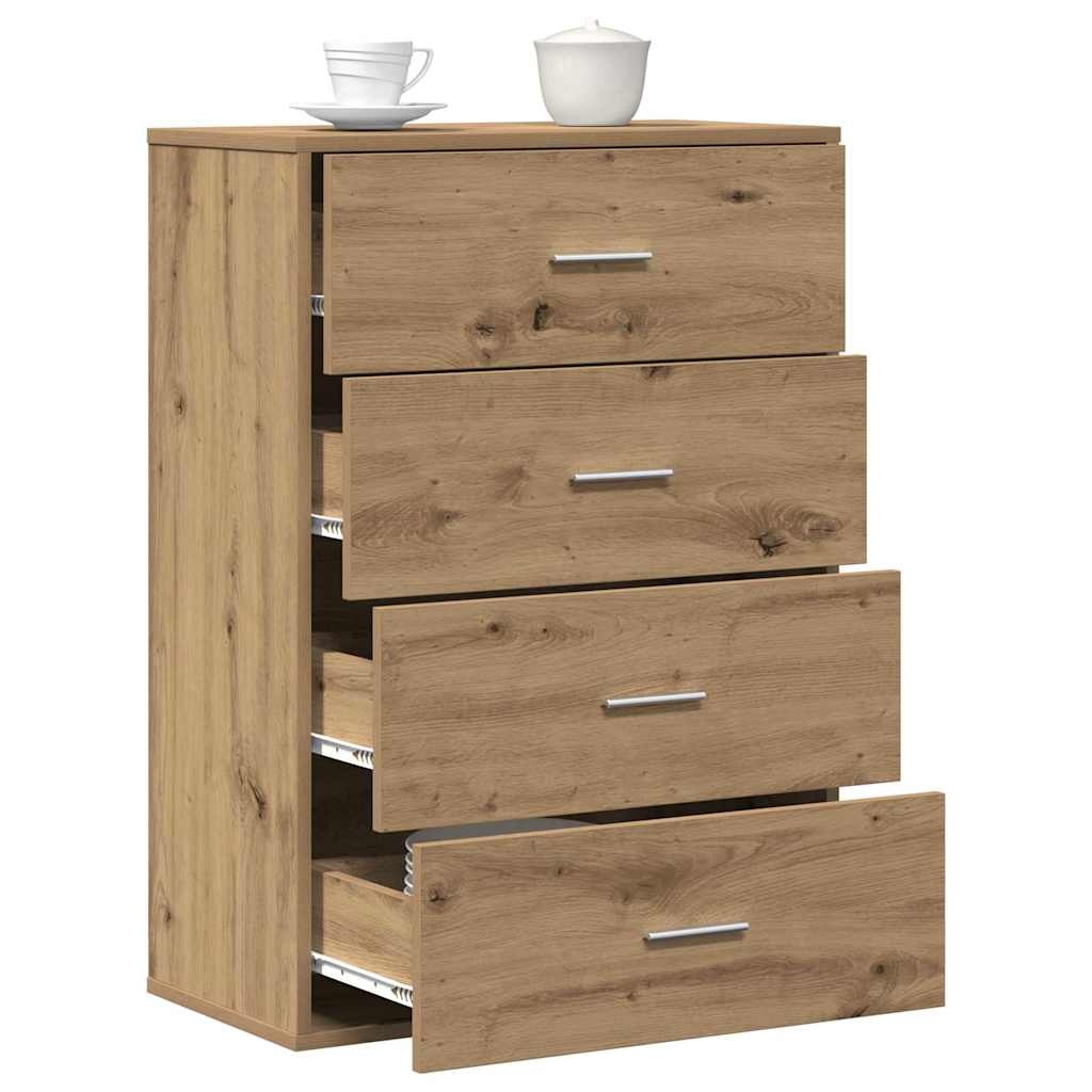 VidaXL Dressoir met lade Artisan Eiken 60 x 31 x 84 cm Bewerkt hout