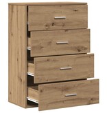 VidaXL Dressoir met lade Artisan Eiken 60 x 31 x 84 cm Bewerkt hout