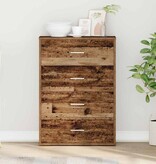 VidaXL Dressoir met lade Oudhout 60 x 31 x 84 cm Bewerkt hout