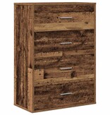 VidaXL Dressoir met lade Oudhout 60 x 31 x 84 cm Bewerkt hout