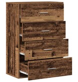 VidaXL Dressoir met lade Oudhout 60 x 31 x 84 cm Bewerkt hout