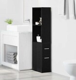 VidaXL Badkamermeubelset Zwart Eiken 22 x 41 x 135 cm Bewerkt hout