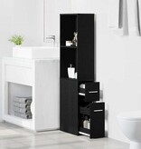 VidaXL Badkamermeubelset Zwart Eiken 22 x 41 x 135 cm Bewerkt hout