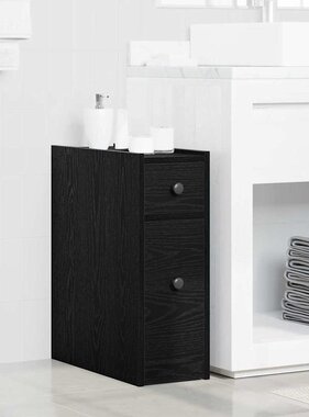 VidaXL Badkamermeubelset Zwart Eiken 80 x 18 x 60 cm Bewerkt hout