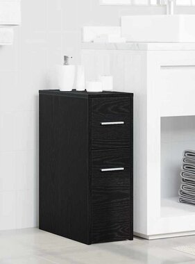 VidaXL Badkamermeubelset Zwart Eiken 22 x 44 x 61.5 cm Bewerkt hout