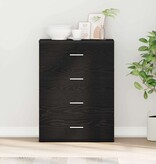 VidaXL Dressoir met lade Zwart Eiken 60 x 39 x 80 cm Bewerkt hout