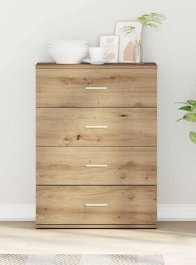 VidaXL Dressoir met lade Artisan Eiken 60 x 39 x 80 cm Bewerkt hout