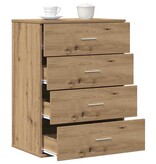 VidaXL Dressoir met lade Artisan Eiken 60 x 39 x 80 cm Bewerkt hout