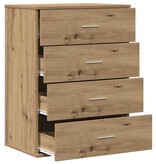 VidaXL Dressoir met lade Artisan Eiken 60 x 39 x 80 cm Bewerkt hout